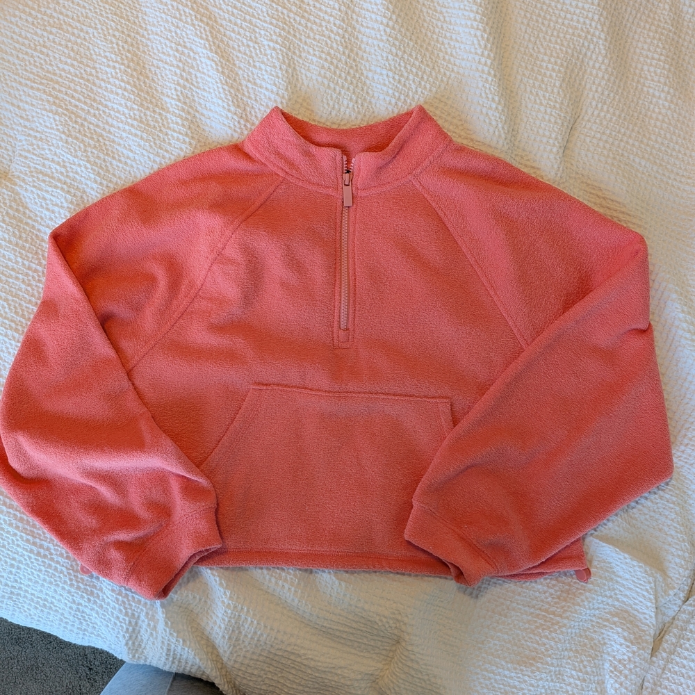 Pink Half-Zip Fleece Pullover